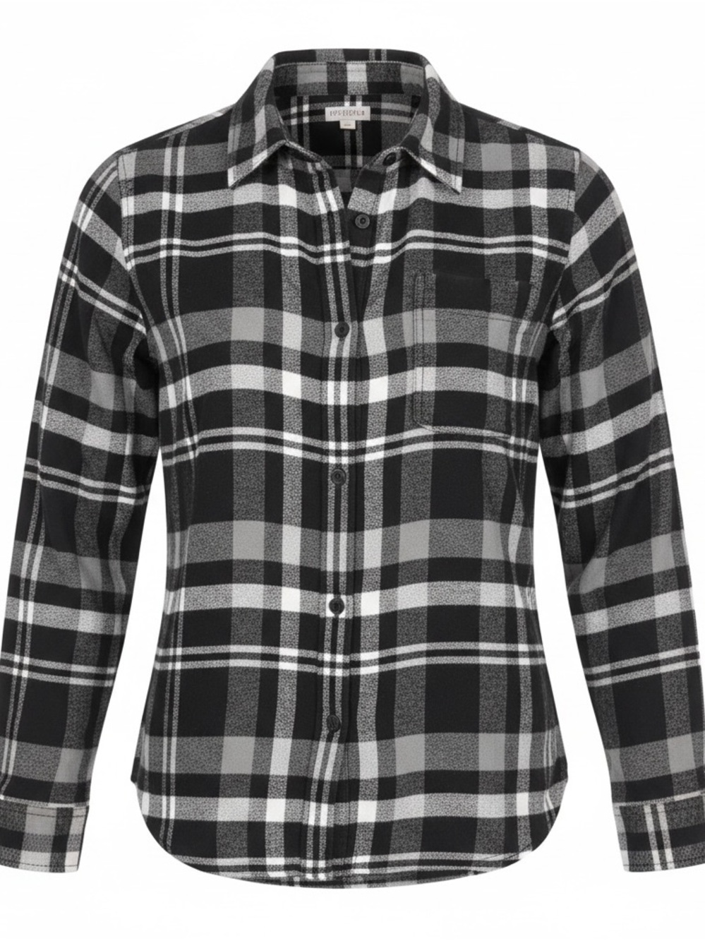 Merona Plaid Button Down in Black & White Medium